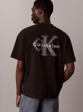 Black Oversized Embossed Logo T-shirt  Men