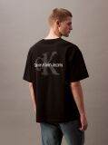 Black Oversized Embossed Logo T-shirt  Men