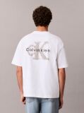 White Oversized Embossed Logo T-shirt  Men