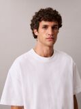 White Oversized Embossed Logo T-shirt  Men