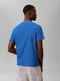 Albastru Tricou Din Bumbac Cu Emblema  Barbati