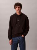 Black Relaxed Monogram Hoodie  Men