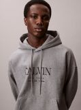 Gri Hanorac Grafic Calvin Din Premium Fleece  Barbati