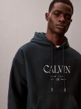 Blue Premium Fleece Calvin Graphic Hoodie  Men