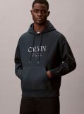 Blue Premium Fleece Calvin Graphic Hoodie  Men