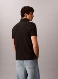 Negru Tricou Polo Cu Croiala Clasica Din Tricot Micro Waffle  Barbati