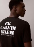 Negru Tricou Cu Guler Rotund Si Logo Grafic  Barbati