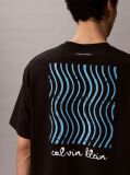 Negru Tricou Cu Guler Rotund Si Logo Grafic  Barbati