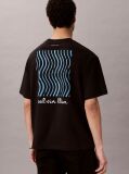 Negru Tricou Cu Guler Rotund Si Logo Grafic  Barbati