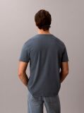 Albastru Tricou Cu Guler Rotund Si Logo Grafic  Barbati