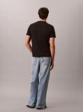 Negru Tricou Cu Guler Rotund Si Logo Grafic  Barbati