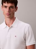 Alb Tricou Polo Din Bumbac Piqué  Barbati