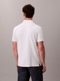 Alb Tricou Polo Din Bumbac Piqué  Barbati