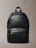 Black Micro Pebble Round Backpack  Men