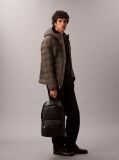 Black Micro Pebble Round Backpack  Men