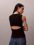 Black Logo Label Tank Top  Women
