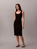 Black Ribbed Sleeveless Mini Dress  Women