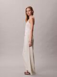 Alb Top Halter-Neck Din Amestec De In  Femei