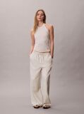 Alb Top Halter-Neck Din Amestec De In  Femei