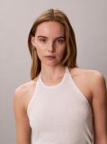 Alb Top Halter-Neck Din Amestec De In  Femei