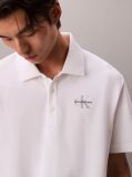 White Casual Monologo Polo Shirt  Men