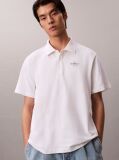 White Casual Monologo Polo Shirt  Men