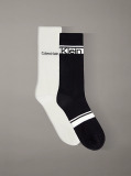Black 2 Pack Logo Stripe Crew Socks  Men