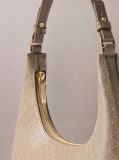 Beige Allover Monogram Logo Shoulder Bag  Women