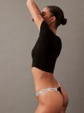 Negru Chilot Tanga String Cu Talie Joasa In V – Icon Logo  Femei