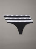 Negru Set De 3 Tanga – Cu Logo Icon  Femei
