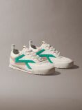 Alb CK KAY - Adidasi Runner Din Piele Intoarsa  Barbati