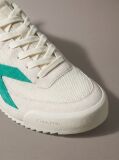 Alb CK KAY - Adidasi Runner Din Piele Intoarsa  Barbati