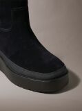 Negru Ghete Cu Platforma Din Piele Intoarsa Hidrorepelenta  Femei