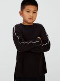 Negru Tricou Relaxat Cu Detaliu Contrastant  Baieti