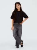 Negru Tricou Boxy Cu Logo  Fete