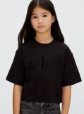 Negru Tricou Boxy Cu Logo  Fete
