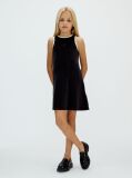 Negru Rochie A-Line Din Catifea  Fete