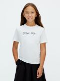 Alb Tricou Cu Logo Pentru Copii  Copii Unisex