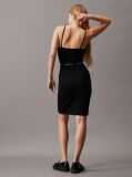 Negru Rochie Tip Tricou Cu Banda Logo  Femei
