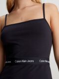 Negru Rochie Tip Tricou Cu Banda Logo  Femei
