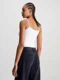 Alb Body Din Bumbac Elastic Cu Logo Monograma  Femei