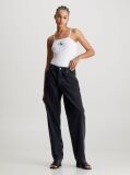 Alb Body Din Bumbac Elastic Cu Logo Monograma  Femei