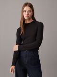 Negru Bluza Reiata Semi-Transparenta Cu Maneca Lunga  Femei