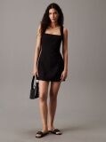 Negru Rochie Mini Din Bumbac Si In Cu Textura Moale  Femei