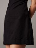 Negru Rochie Mini Din Bumbac Si In Cu Textura Moale  Femei