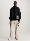 Black Logo Crossbody Reporter Bag  Men