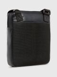 Black Logo Crossbody Reporter Bag  Men