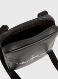 Black Logo Crossbody Reporter Bag  Men