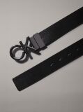Negru Curea Reversibila Din Piele  Barbati