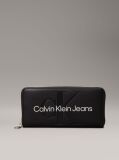 Black RFID Zip Around Wallet  Women